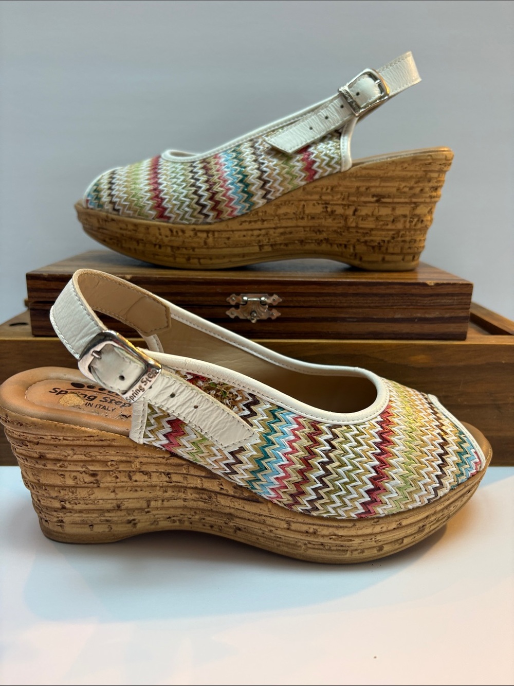Italian Leather Wedges- Spring Step - Picture 2 of 10